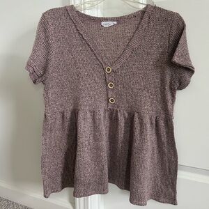 Pinkblush Pink Peplum Short Sleeve Blouse